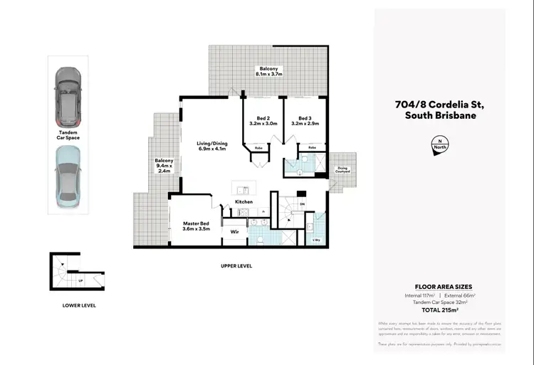 Floorplan of Homely apartment listing, 704/8 Cordelia Street, South Brisbane QLD 4101