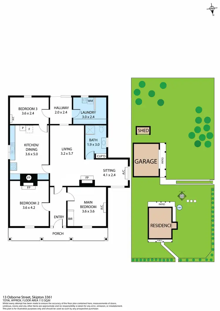 Floorplan of Homely house listing, 13 Osborne Street, Skipton VIC 3361