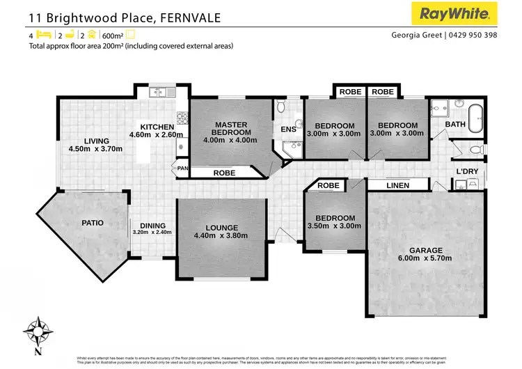 Floorplan of Homely house listing, 11 Brightwood Place, Fernvale QLD 4306