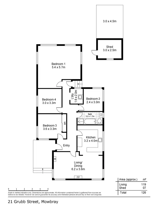 Floorplan of Homely house listing, 21 Grubb Street, Mowbray TAS 7248