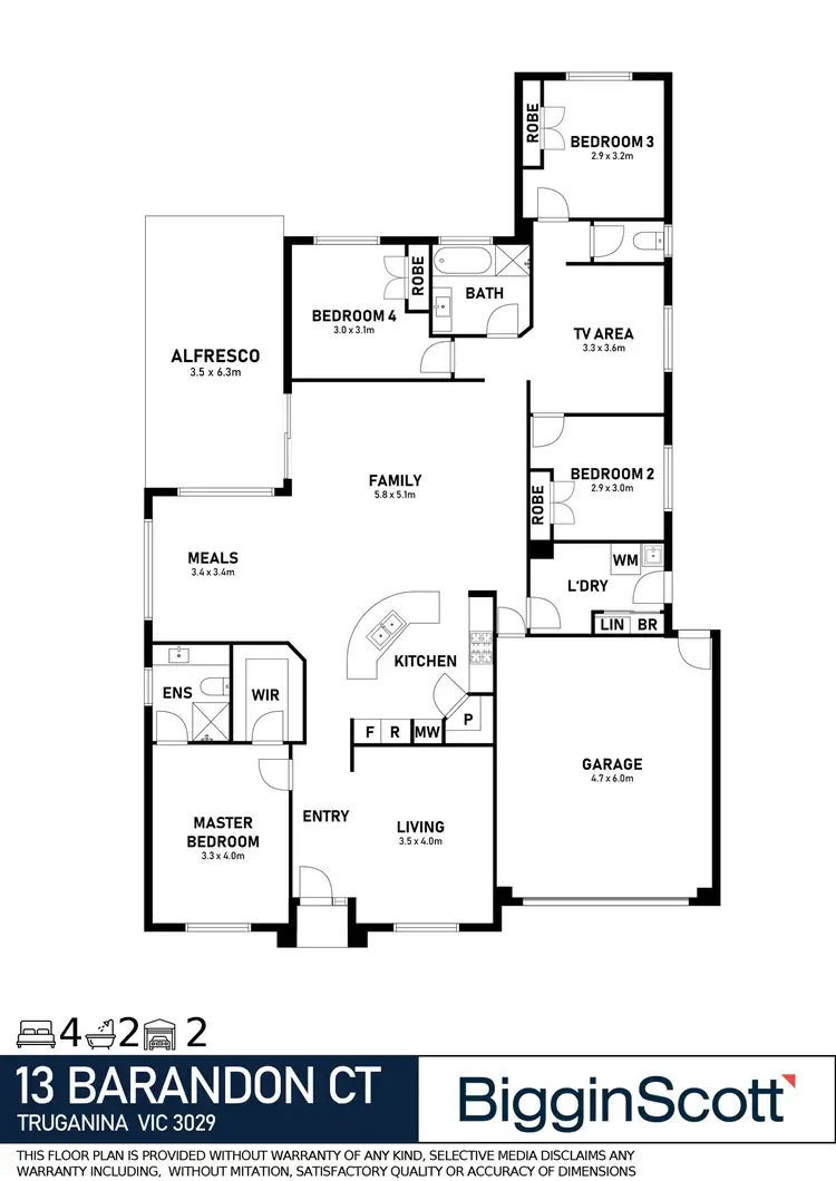 Floorplan of Homely house listing, 13 Barandon Court, Truganina VIC 3029
