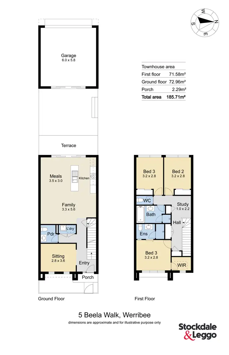 Floorplan of Homely townhouse listing, 5 Beela Walk, Werribee VIC 3030