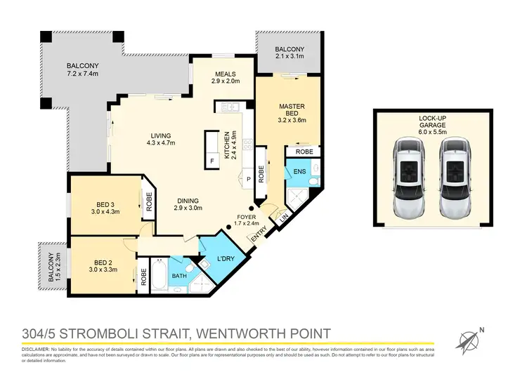 Floorplan of Homely apartment listing, 304/5 Stromboli Strait, Wentworth Point NSW 2127