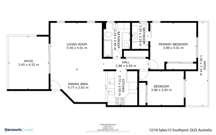 Floorplan of Homely unit listing, 12/16-26 Sykes Court, Southport QLD 4215