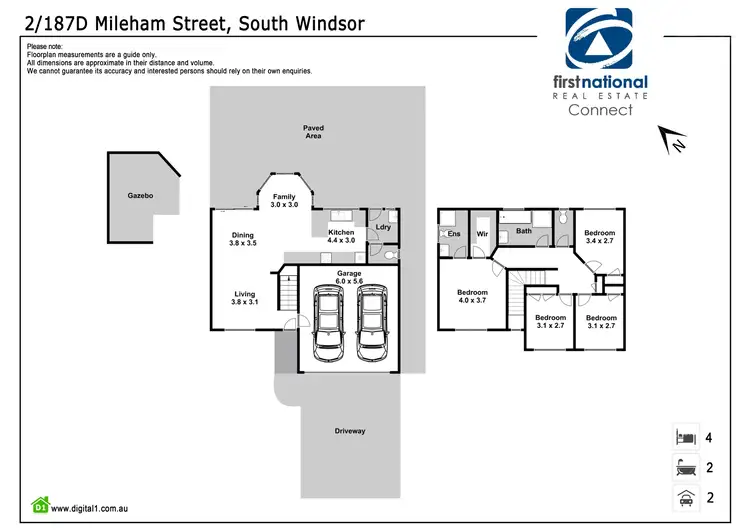 Floorplan of Homely semi-detached listing, 2/187D Mileham Street, South Windsor NSW 2756