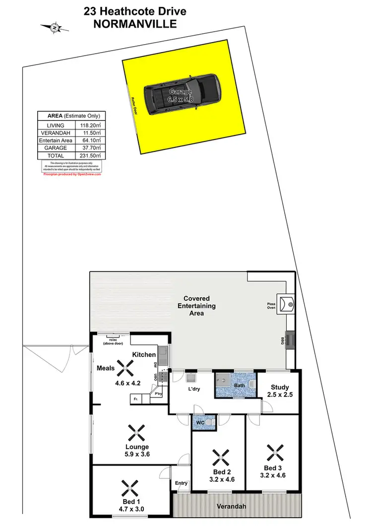 Floorplan of Homely house listing, 23 Heathcote Street, Normanville SA 5204