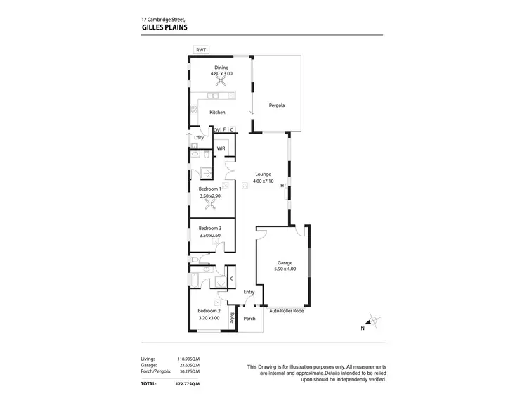 Floorplan of Homely house listing, 17 Cambridge Street, Gilles Plains SA 5086