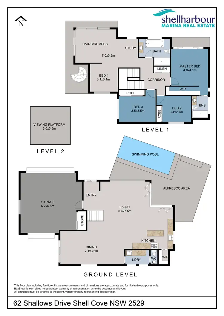 Floorplan of Homely house listing, 62 Shallows Drive, Shell Cove NSW 2529