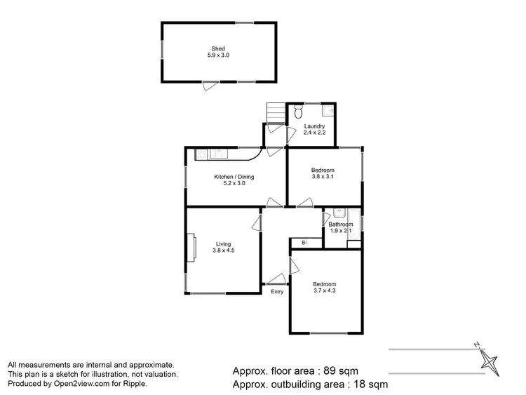 Floorplan of Homely house listing, 21 Fourth Avenue, West Moonah TAS 7009