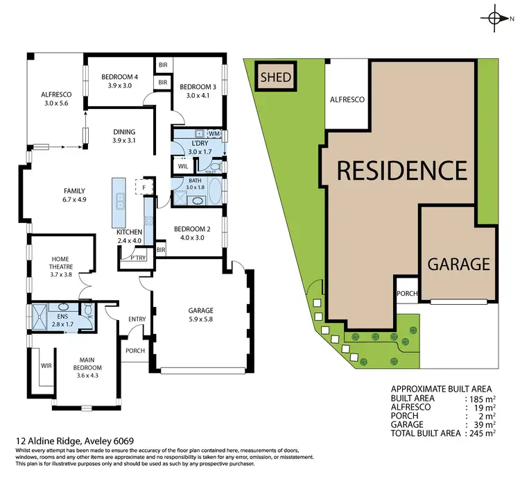 Floorplan of Homely house listing, 12 Aldine Ridge, Aveley WA 6069