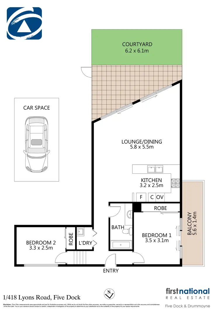 Floorplan of Homely apartment listing, 1/418 Lyons Road, Five Dock NSW 2046