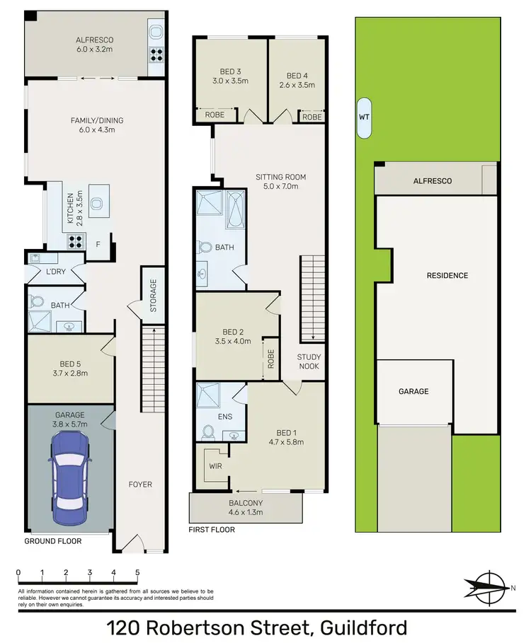 Floorplan of Homely semi-detached listing, 120a Robertson St, Guildford NSW 2161
