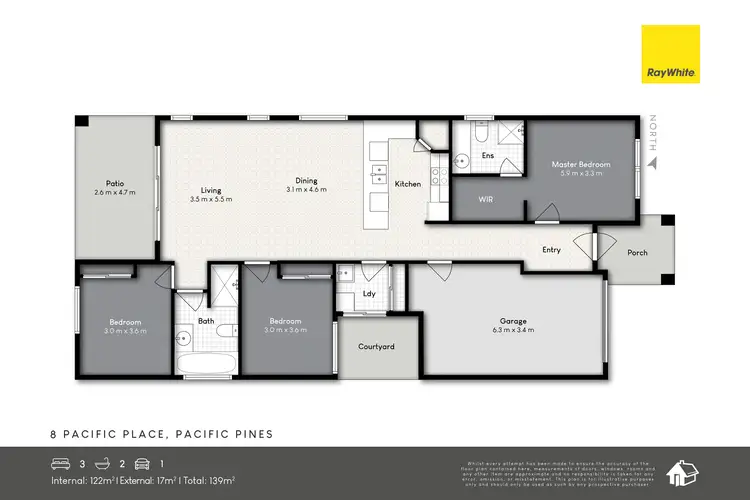 Floorplan of Homely house listing, 8 Pacific Place, Pacific Pines QLD 4211