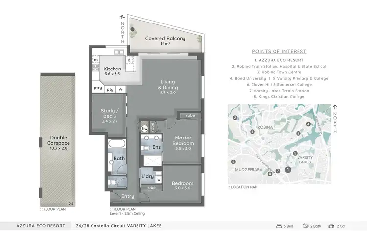 Floorplan of Homely apartment listing, 24/28 Castello Circuit, Varsity Lakes QLD 4227
