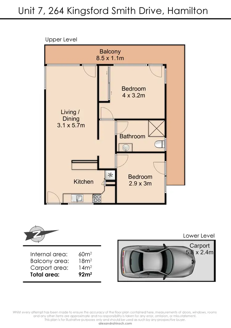 Floorplan of Homely unit listing, 7/264 Kingsford Smith Drive, Hamilton QLD 4007