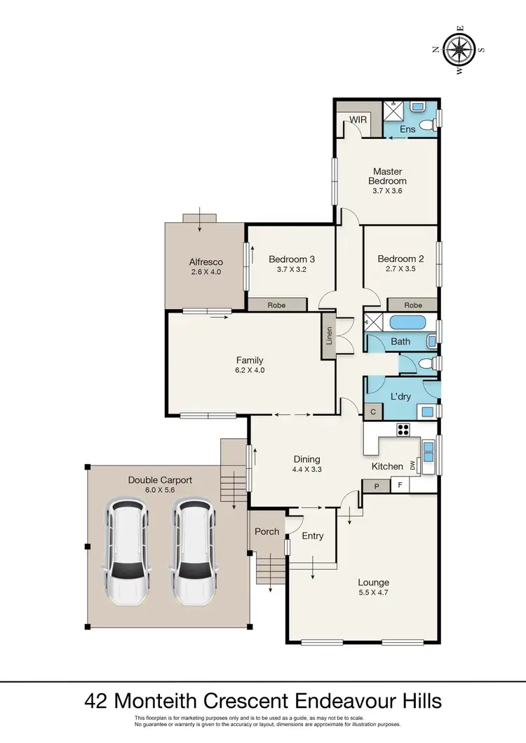 Floorplan of Homely house listing, 42 Monteith Crescent, Endeavour Hills VIC 3802