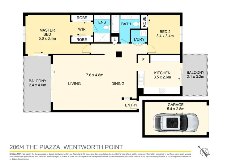 Floorplan of Homely apartment listing, 206/4 The Piazza, Wentworth Point NSW 2127