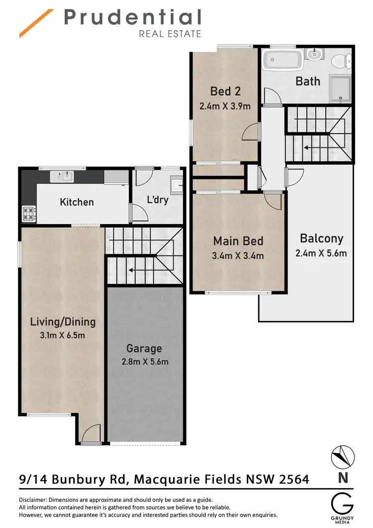 Floorplan of Homely townhouse listing, 9/14-16 Bunbury Road, Macquarie Fields NSW 2564