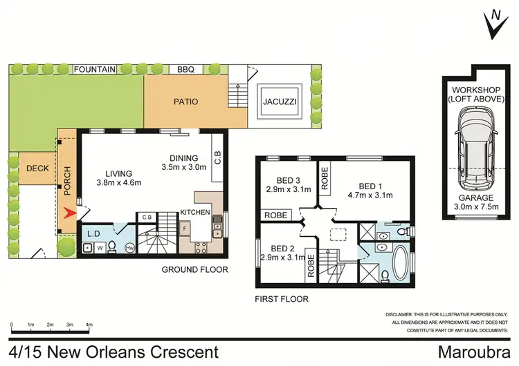 Floorplan of Homely townhouse listing, 4/15 New Orleans Crescent, Maroubra NSW 2035