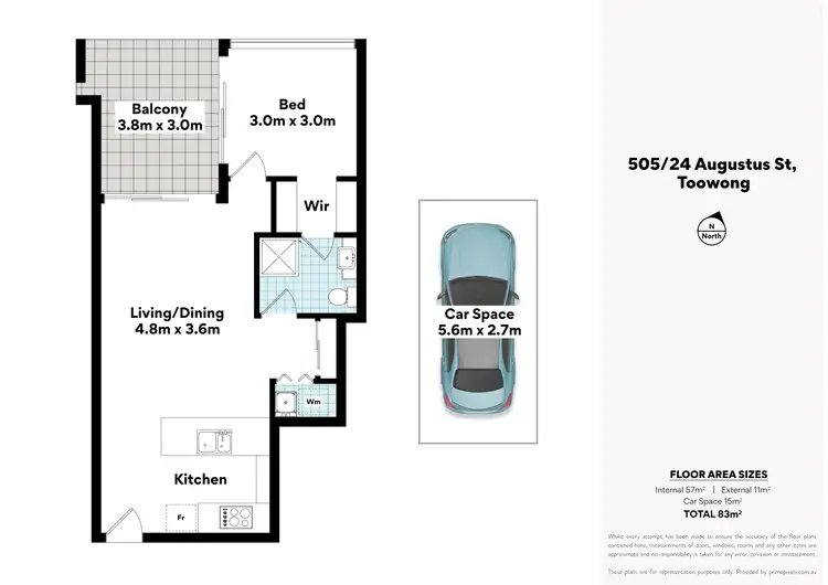 Floorplan of Homely apartment listing, 505/24 Augustus Street, Toowong QLD 4066