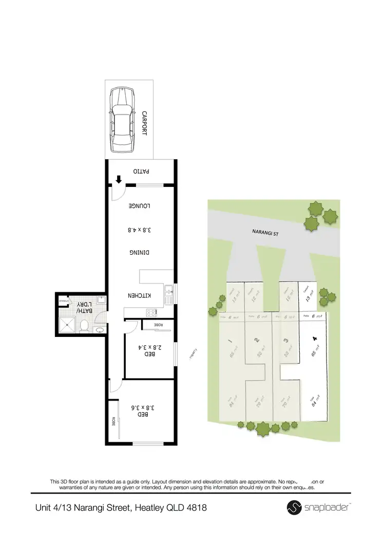 Floorplan of Homely unit listing, 4/13 Narangi Street, Heatley QLD 4814