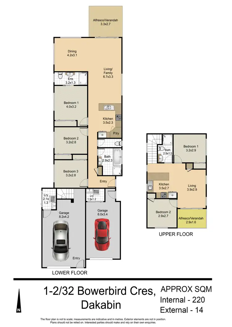 Floorplan of Homely semi-detached listing, 1 & 2/23 Bowerbird Crescent, Dakabin QLD 4503