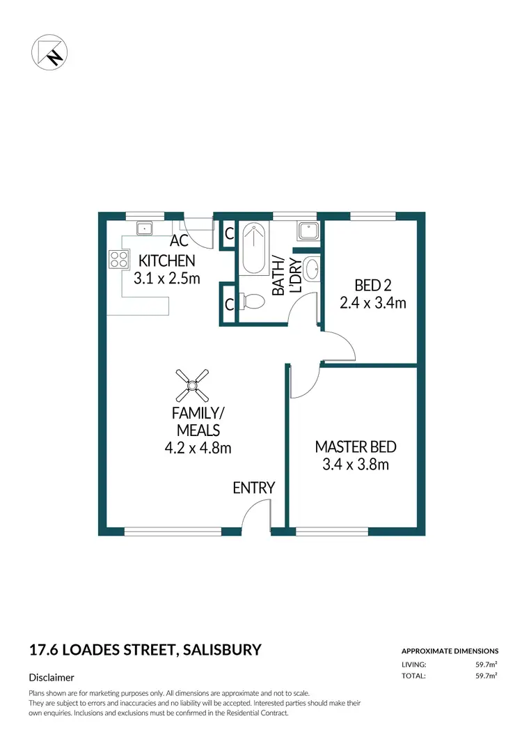 Floorplan of Homely unit listing, 17/6 Loades Street, Salisbury SA 5108