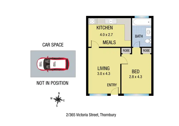 Floorplan of Homely unit listing, 2/365 Victoria Road, Thornbury VIC 3071