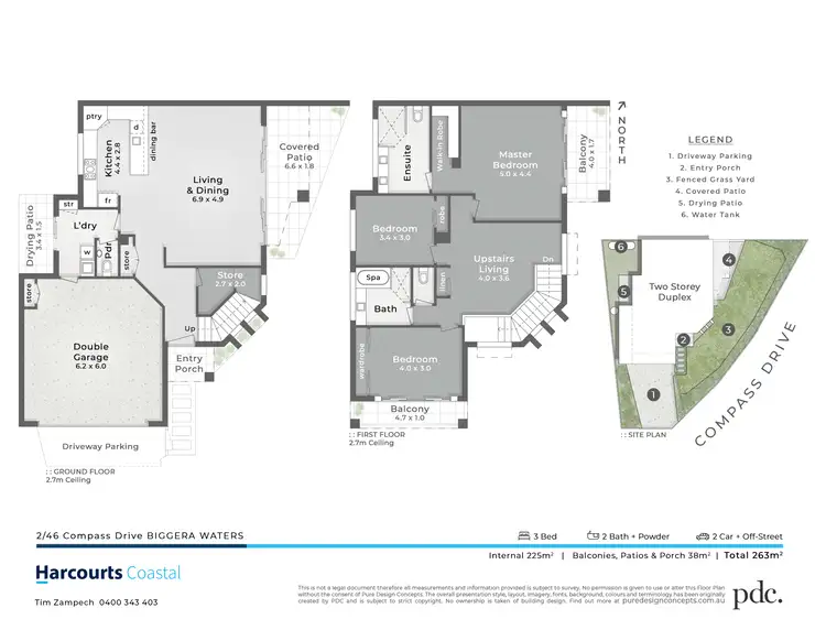 Floorplan of Homely semi-detached listing, 2/46 Compass Drive, Biggera Waters QLD 4216