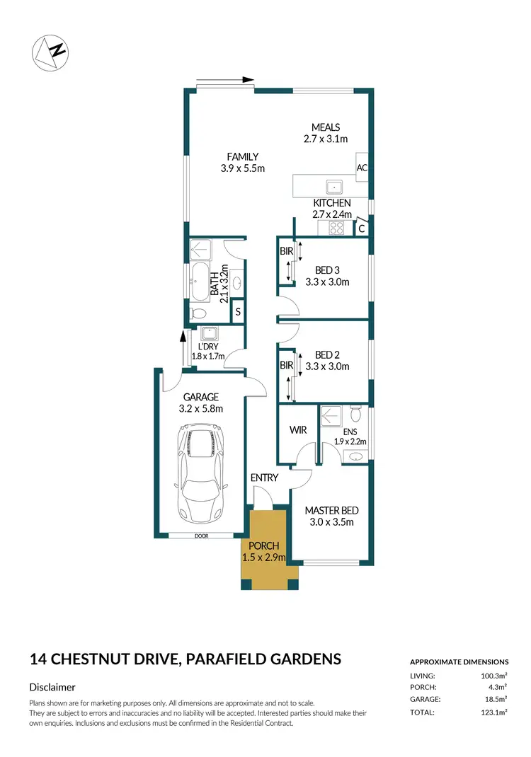 Floorplan of Homely house listing, 14 Chestnut Drive, Parafield Gardens SA 5107