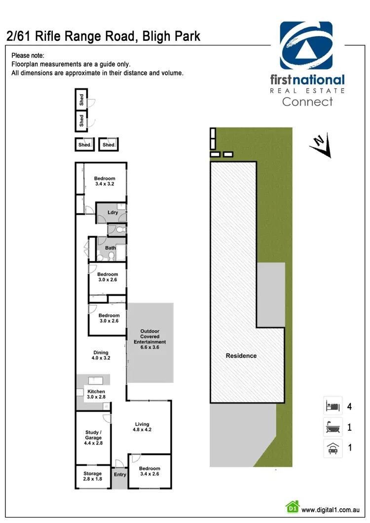 Floorplan of Homely semi-detached listing, 2/61 Rifle Range Road, Bligh Park NSW 2756