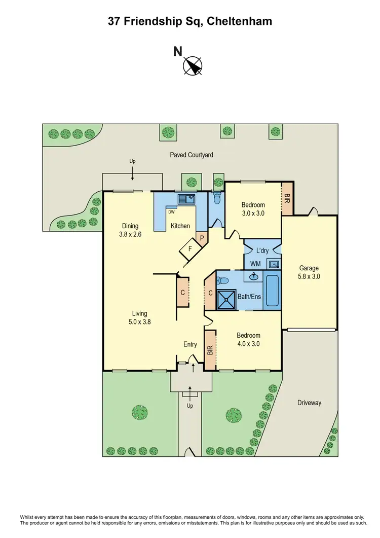 Floorplan of Homely townhouse listing, 37 Friendship Square, Cheltenham VIC 3192