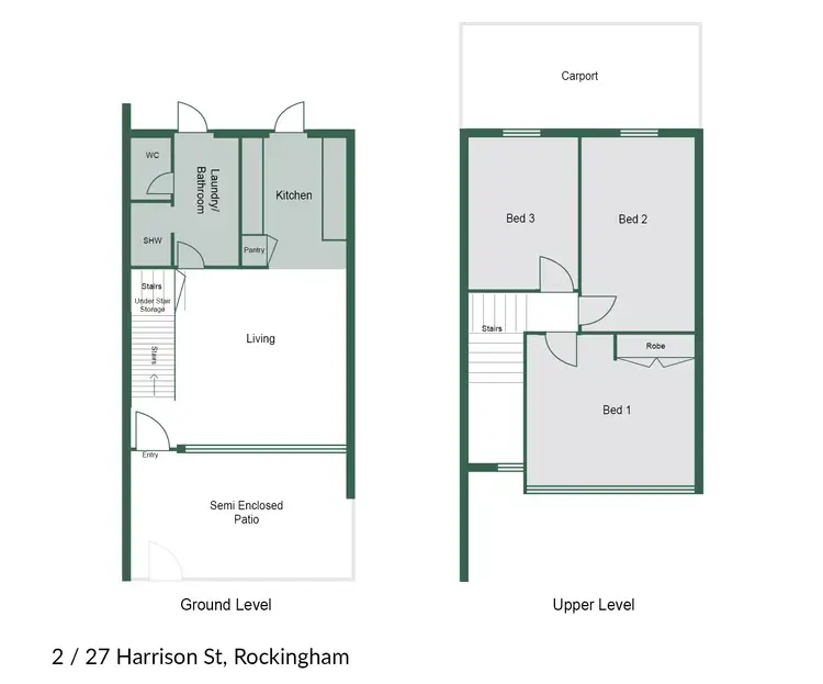 Floorplan of Homely townhouse listing, 2/27 Harrison St, Rockingham WA 6168