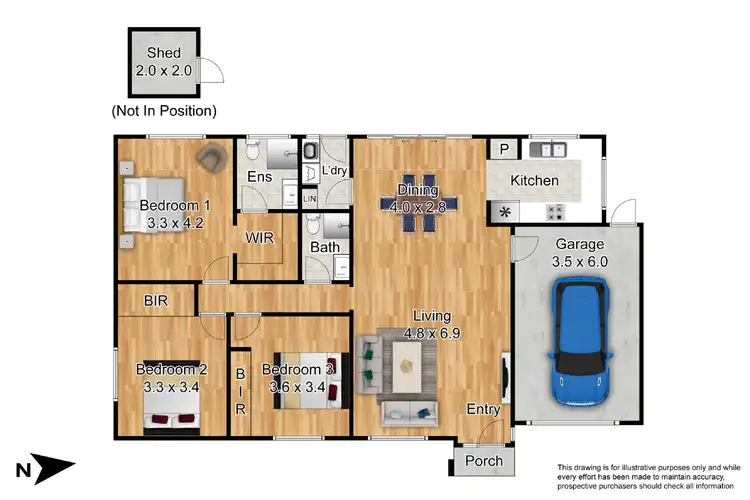 Floorplan of Homely unit listing, 7A Highland Avenue, Hampton Park VIC 3976