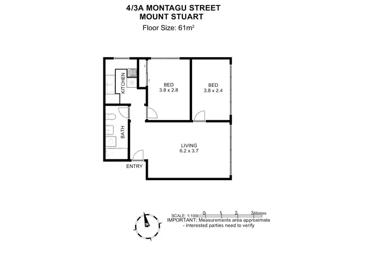 Floorplan of Homely house listing, 4/3A Montagu Street, Mount Stuart TAS 7000
