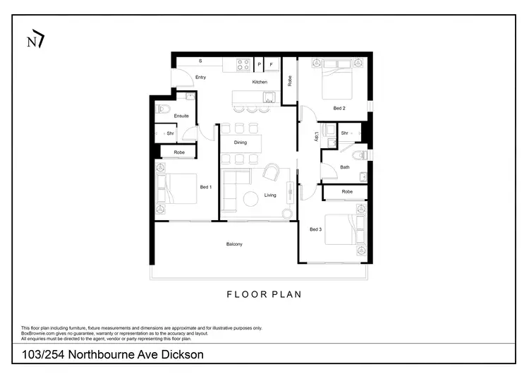 Floorplan of Homely apartment listing, 103/254 Northbourne Ave, Dickson ACT 2602
