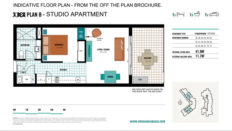 Floorplan of Homely studio listing, 311/2 Wembley Court, Subiaco WA 6008