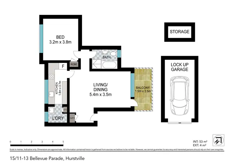 Floorplan of Homely apartment listing, 15/11-13 Bellevue Parade, Hurstville NSW 2220