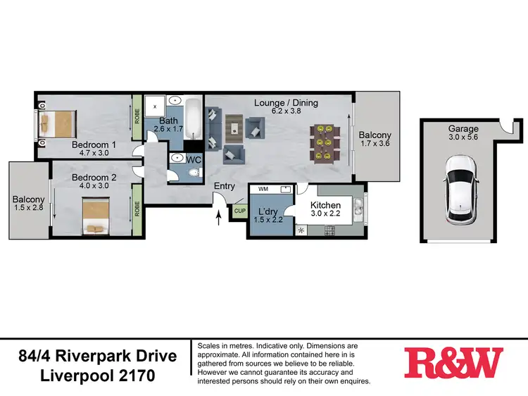 Floorplan of Homely apartment listing, 84/4 Riverpark Drive, Liverpool NSW 2170