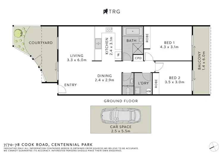 Floorplan of Homely apartment listing, 7/70-78 Cook Road, Centennial Park NSW 2021