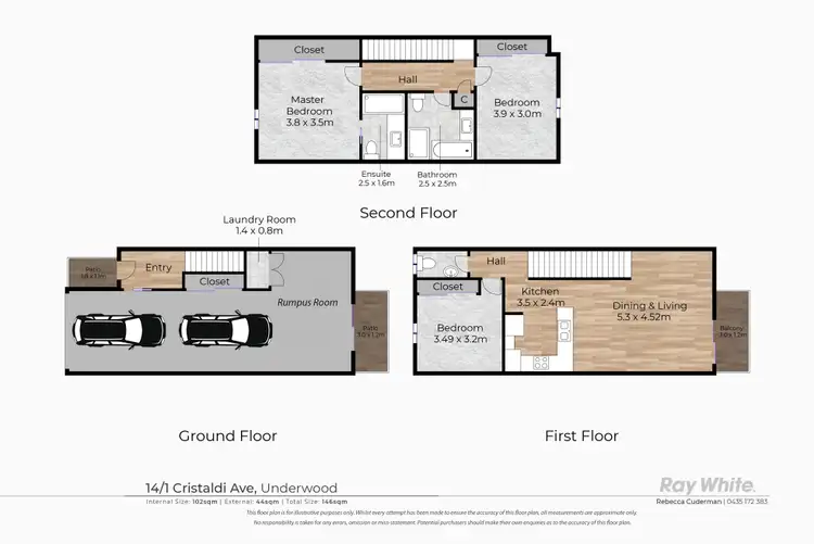 Floorplan of Homely townhouse listing, 14/1 Cristaldi Avenue, Underwood QLD 4119