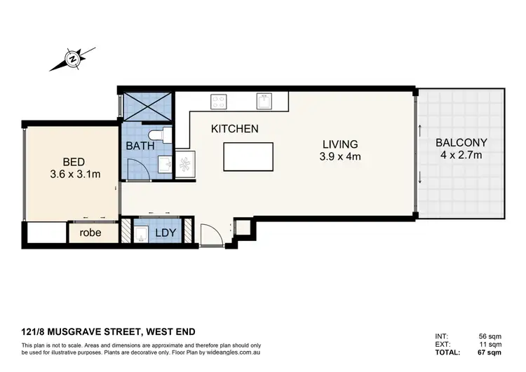 Floorplan of Homely apartment listing, 121/8 Musgrave Street, West End QLD 4101