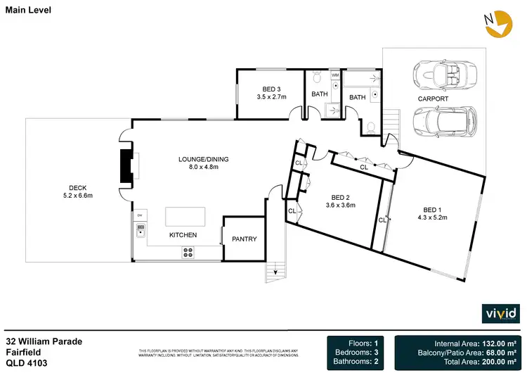 Floorplan of Homely house listing, 32 William Parade, Fairfield QLD 4103