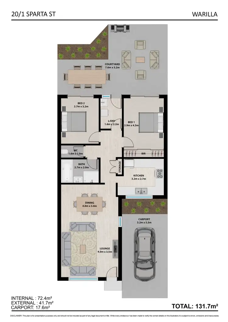 Floorplan of Homely villa listing, 20/1 Sparta Street, Warilla NSW 2528