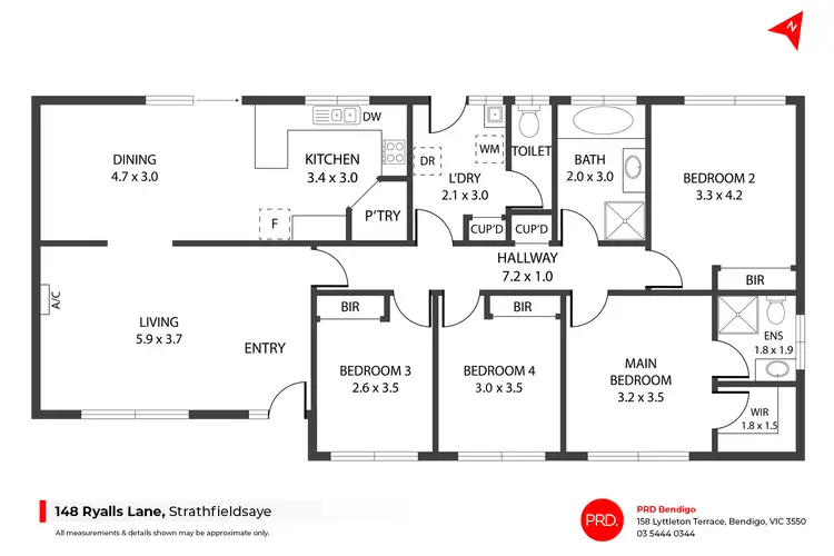 Floorplan of Homely house listing, 148 Ryalls Lane, Strathfieldsaye VIC 3551