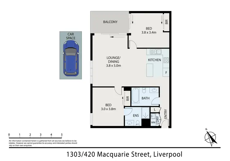 Floorplan of Homely apartment listing, 1303/420 Macquarie St, Liverpool NSW 2170