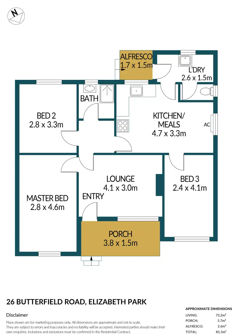 Floorplan of Homely house listing, 26 Butterfield Road, Elizabeth Park SA 5113