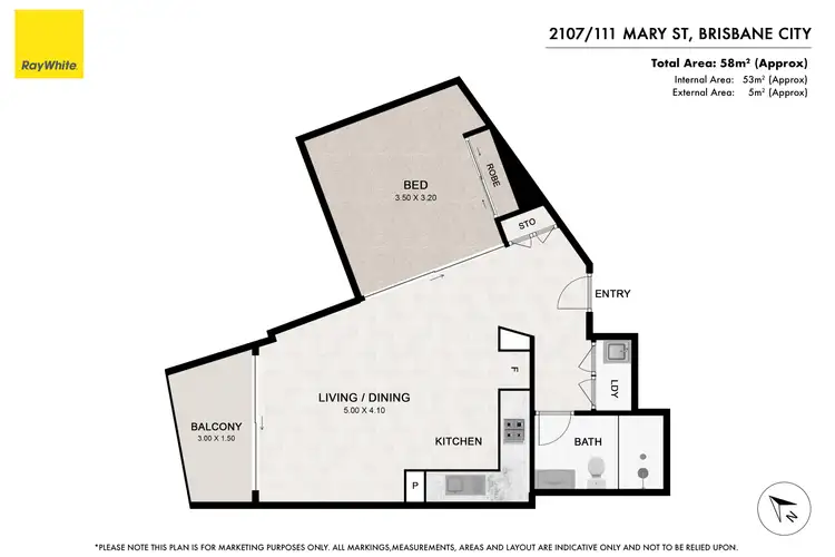 Floorplan of Homely apartment listing, 2107/111 Mary Street, Brisbane City QLD 4000