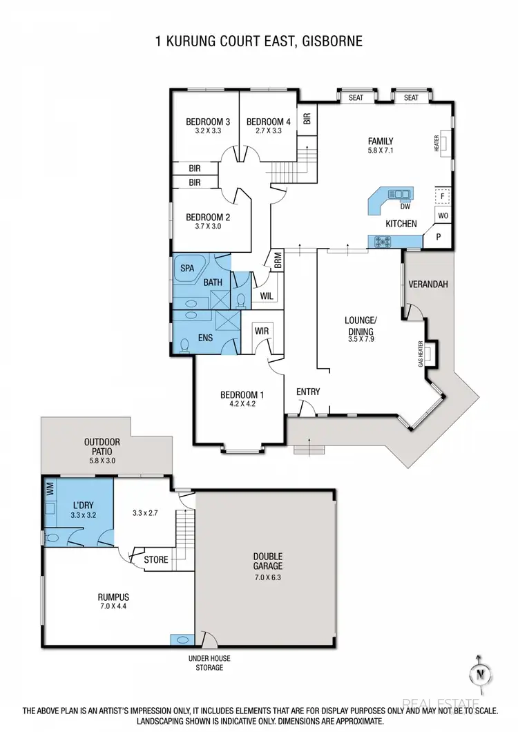 Floorplan of Homely house listing, 1 Kurung Court East, Gisborne VIC 3437