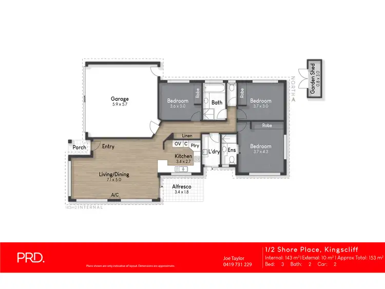 Floorplan of Homely semi-detached listing, 1/2 Shore Place, Kingscliff NSW 2487